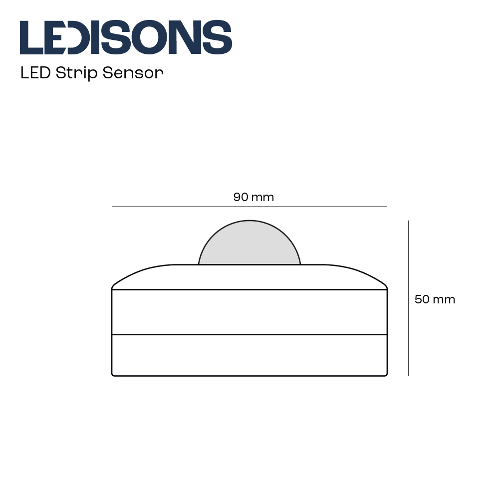 LDA90-2-WIT.jpg, LED, LED-strip, Sensor, Dimensies, 90x50 mm