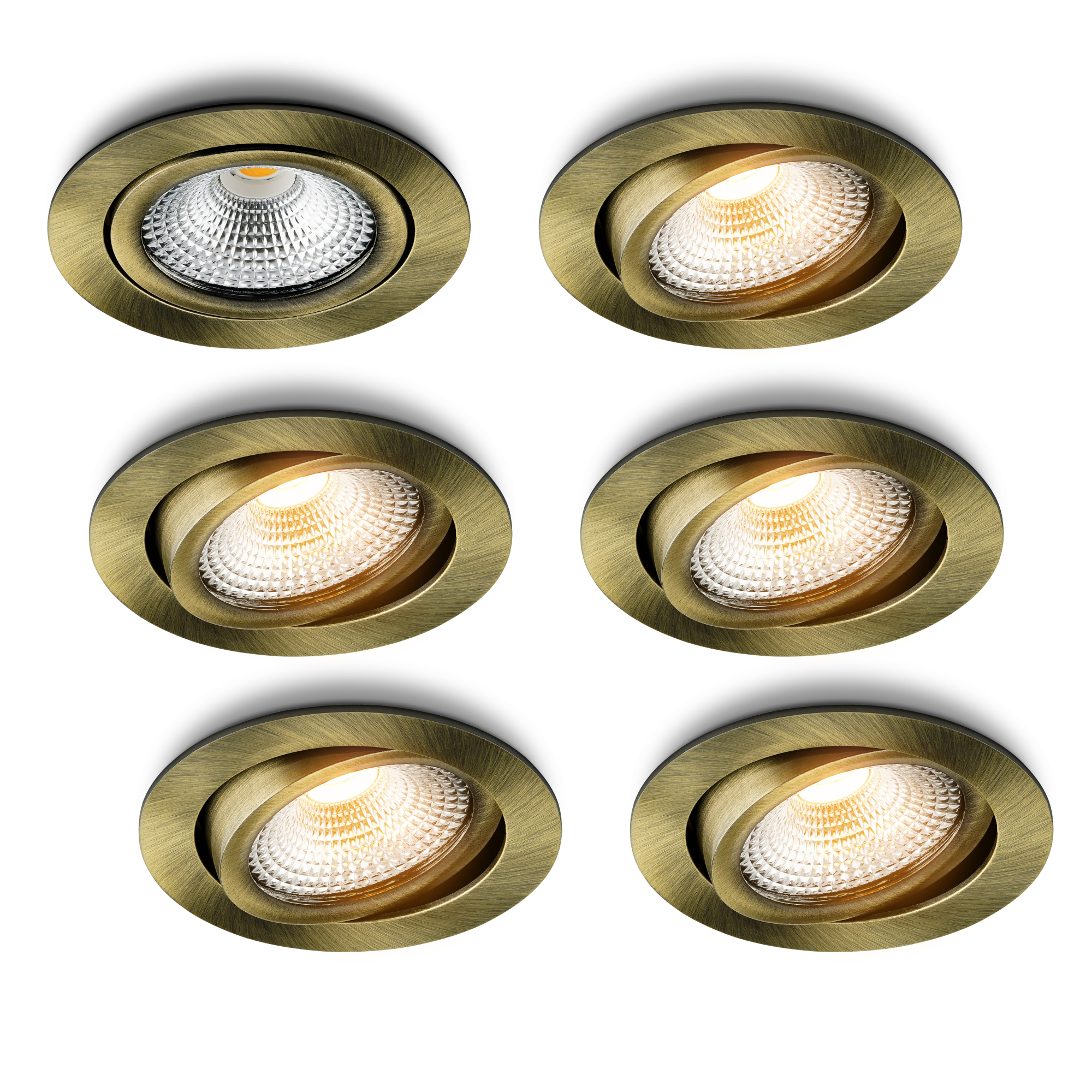 LED-inbouwspot Vivaro messing 5W dimbaar voor plafondmontage