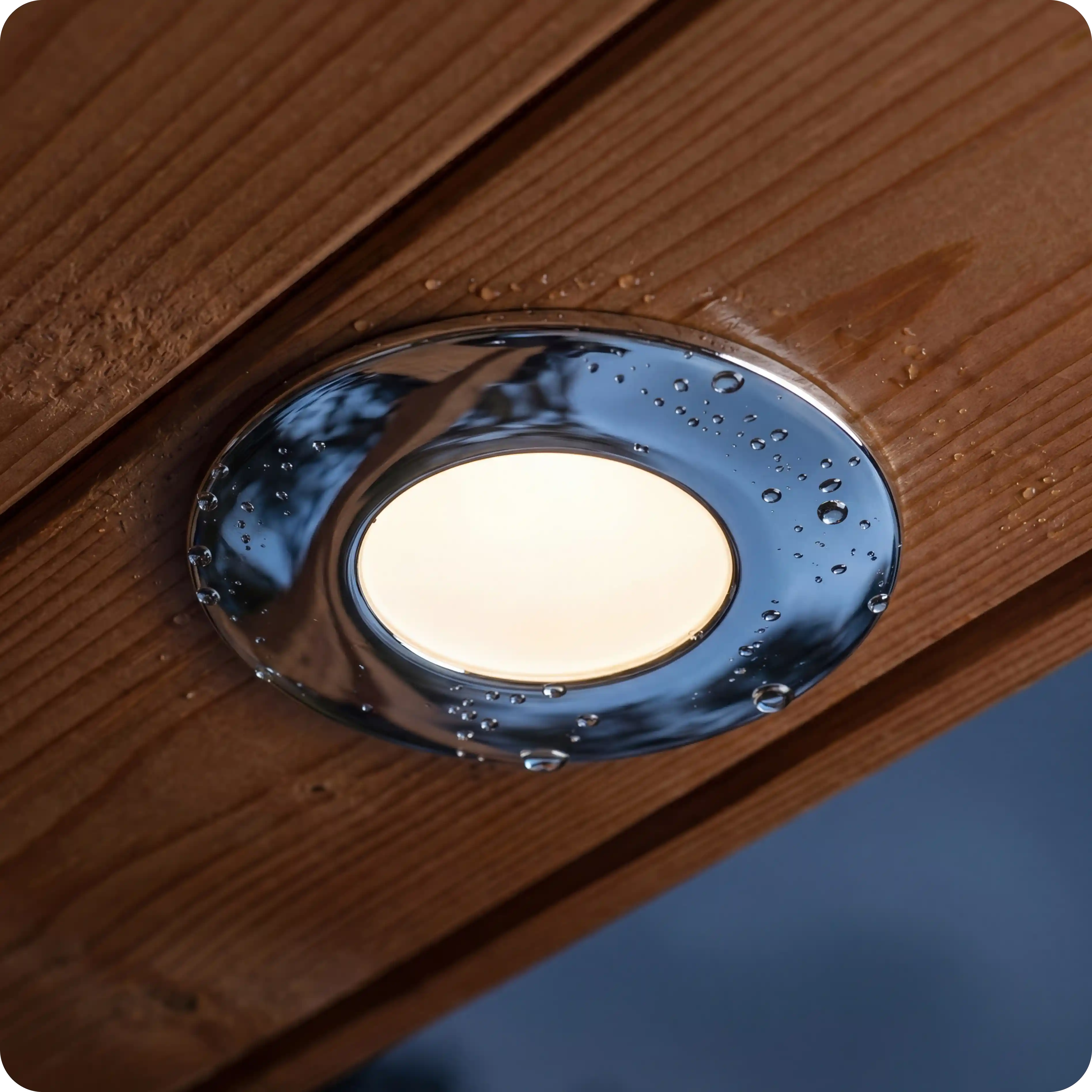 LED-inbouwspot Marina chroom GU10 IP65 voor plafondmontage