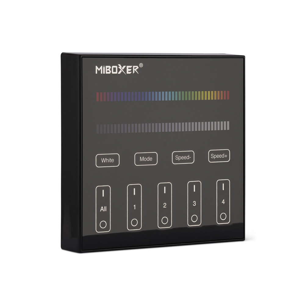 Milight RGB(W) LED-strip wandtouch bediening 4 zone zwart voor accentverlichting